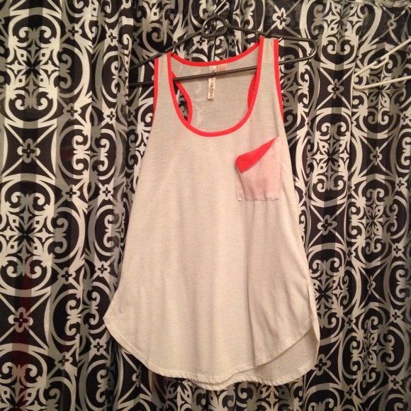 Cream and neon orange racerback ✨Final Reduction✨