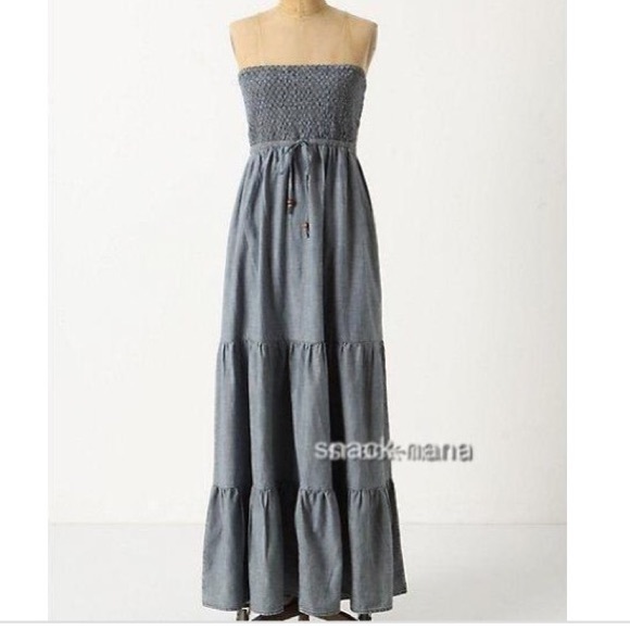 Denim maxi dress Anthropologie