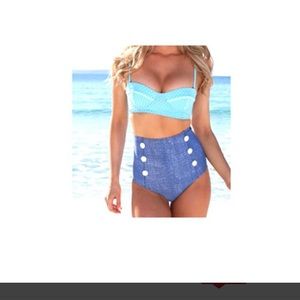 Brand new size large high waisted swim suit.