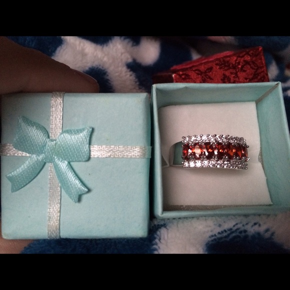 Ruby and white sapphire size 12 ring PLUS SIZE - Picture 1 of 2