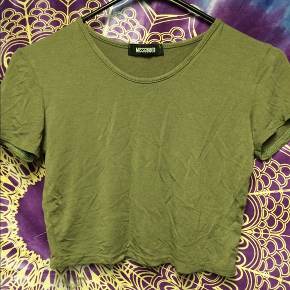 Olive green crop top