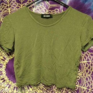 Olive green crop top