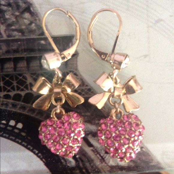 Pink betsy Johnson earrings