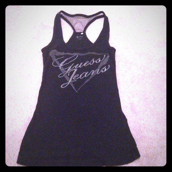 Guess logo racer back tank
