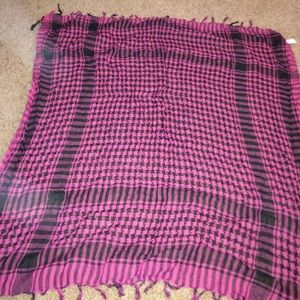 Hot pink and black checkered scarf