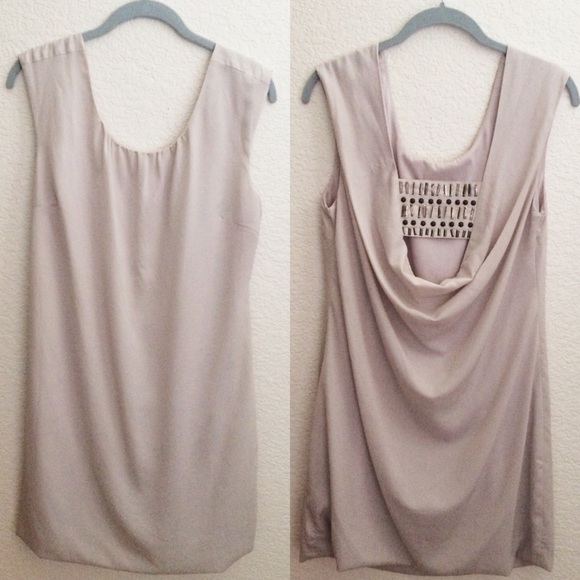 Open back light gray dress