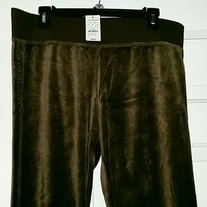 Express Brown Velour Track Pant