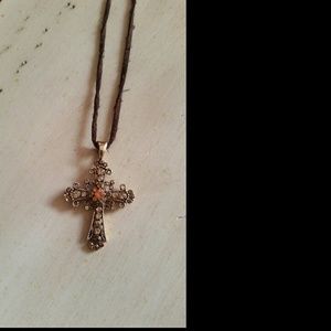 Brown Cross Necklace