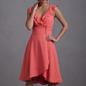BHLDN Coral Macaron Shoppe Dress