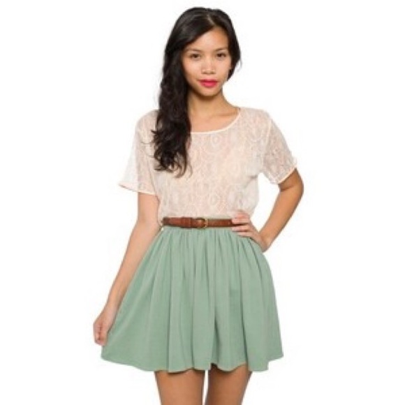 American apparel full woven pique skirt