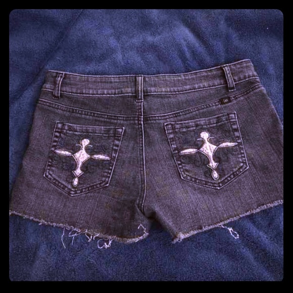 Dark wash jean shorts