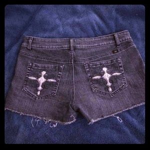 Dark wash jean shorts