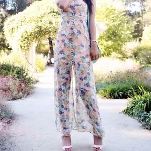 Peach Floral Maxi Dress