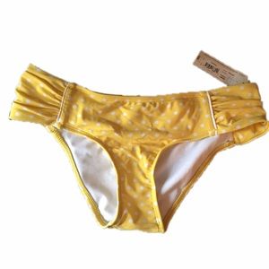 Itsy bitsy teeny yellow polka dot bikini...bottoms