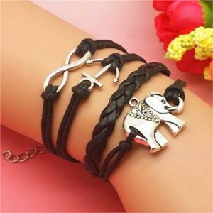 Black Elephant Infinity Bracelet