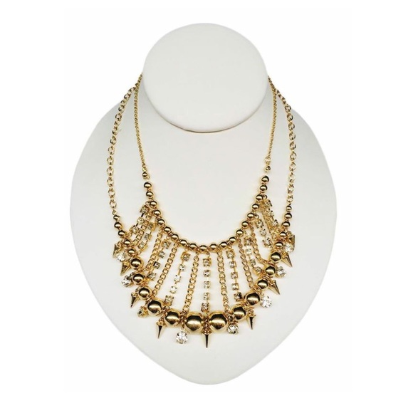 Spike Rhinestone Statement Necklace - Picture 2 of 4