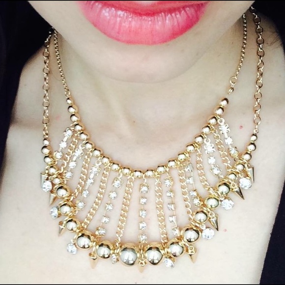 Spike Rhinestone Statement Necklace - Picture 4 of 4