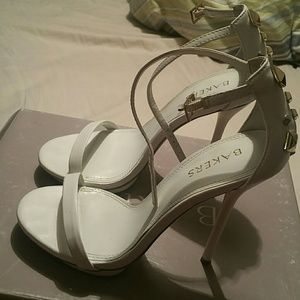 White Heels with beautiful decal on the back!