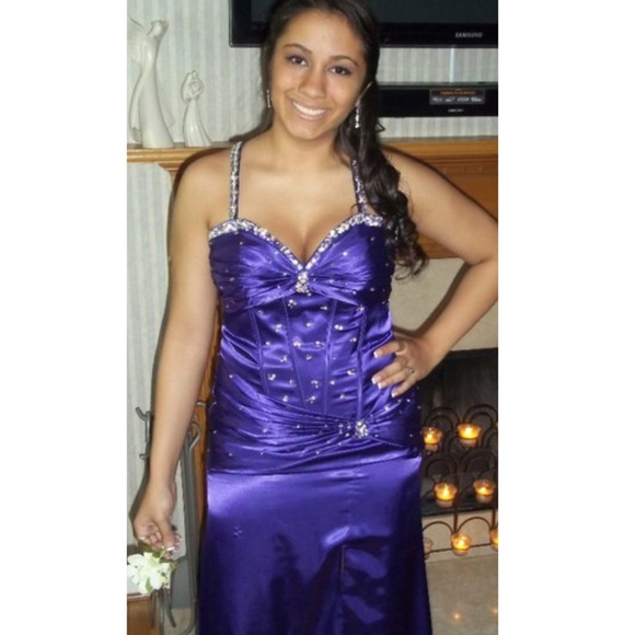 Purple Corset Top Formal Dress