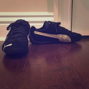 Puma Shoes, black and white suede (Women's)
