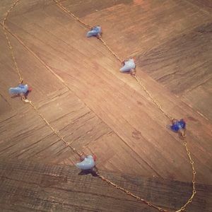 Anthropologie Lenora Dame Glass Bird Necklace