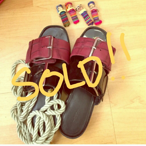 ZARA Burgundy and black sandals
