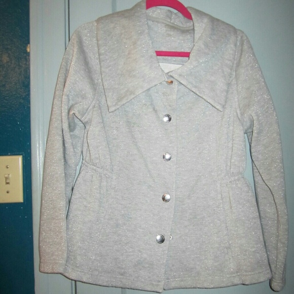 Michael Kors silver/gray snap button sweater