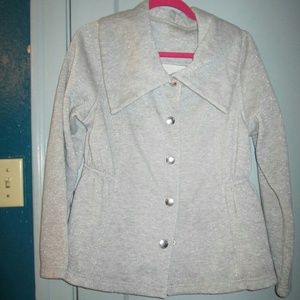 Michael Kors silver/gray snap button sweater