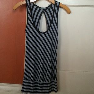 Guess black and gray stripped top