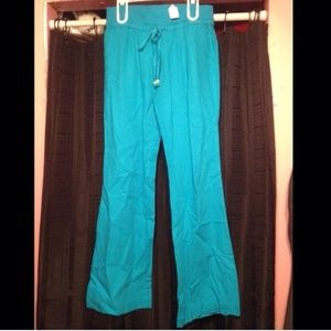 NWT Turquoise linen pants.