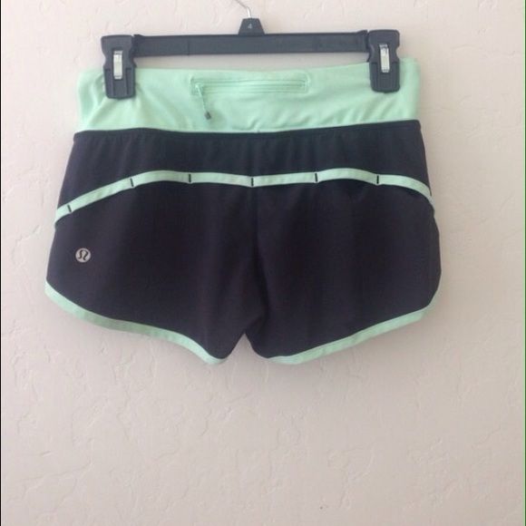 Lululemon speed shorts charcoal and mint
