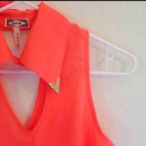 Coral Chiffon Top