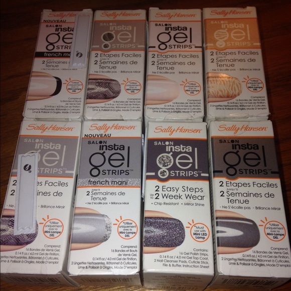 8 NIB SALLY HANSEN SALON INSTA GEL NAIL STRIPS