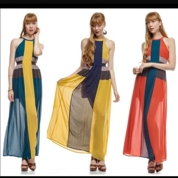 Ya Los Angeles silk blend maxi dress LRG - Picture 3 of 3