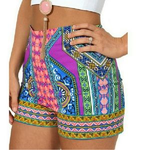 High Wasted Tribal Shorts