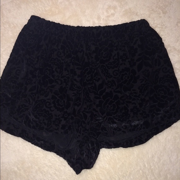 Brandy Melville black velvet shorts