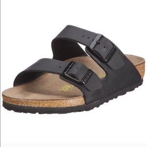 ISO Black Birkenstock Sandals!
