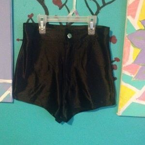 black disco shorts