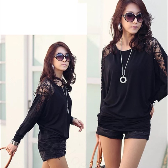 Large/xl lace batwing shirt