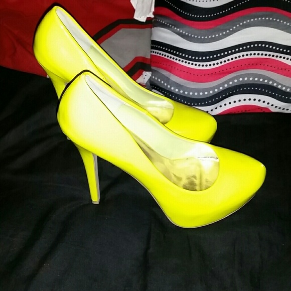 Neon Yellow high heels!