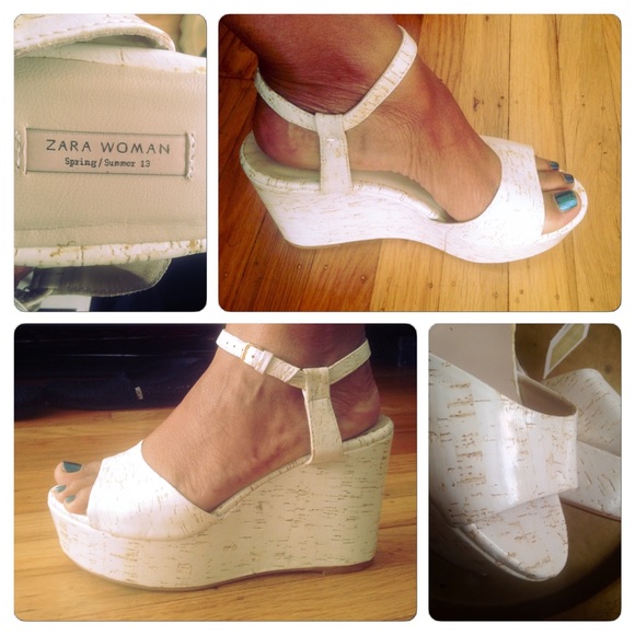 Zara Shoes - Zara Off White Flatform Sandal Heels EU39 fits 8.5