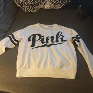 Brand new white Pink crew neck XS