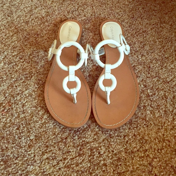 White Calvin Klein Sandals