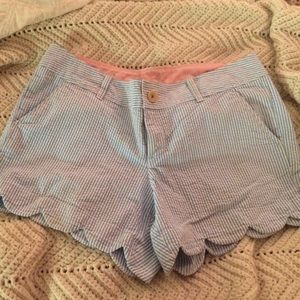 Lily Pulitzer Scalloped Seersucker Shorts