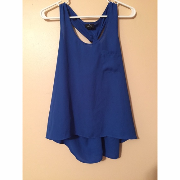 Blue racer back tank top