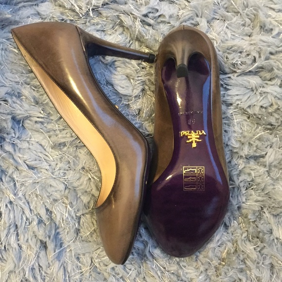 Prada Spazzolato Fume Calzaturre Donna heels - Picture 2 of 4