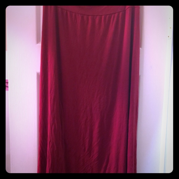 Long Burgundy Maxi Skirt