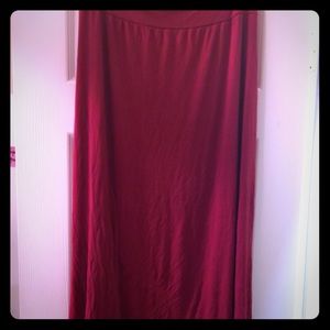 Long Burgundy Maxi Skirt