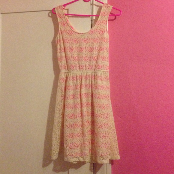 Pink and Cream Striped Dress - Picture 1 of 1