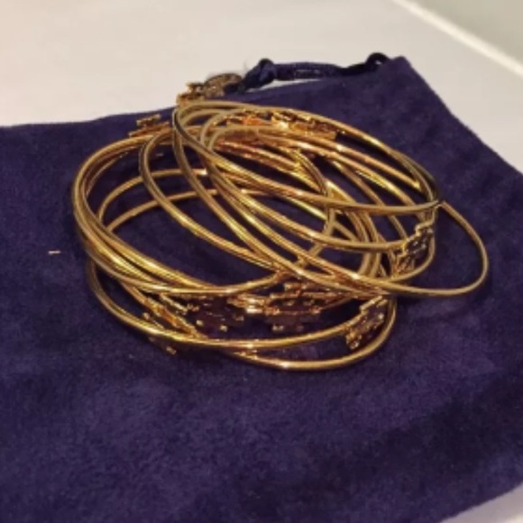 Tory Burch Jewelry - New! Tory Burch Gold Stacking Bangles - Set Of 10!